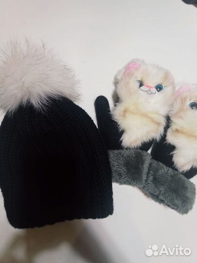 Шапка зимняя + варежки