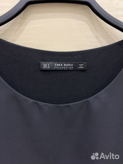 Черная блузка топ Zara Зара с кружевом
