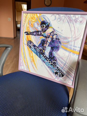 Картина вышивка крестом Сноубордист