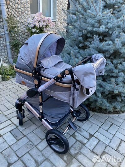 Коляска Люксмам 2в1 и 3 в1 (серая )