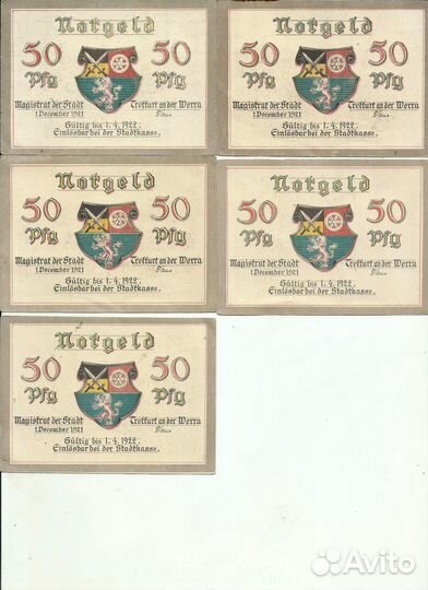 Городские нотгельды Германии сериями