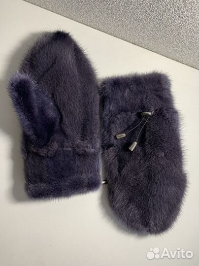Варежки норковые новые