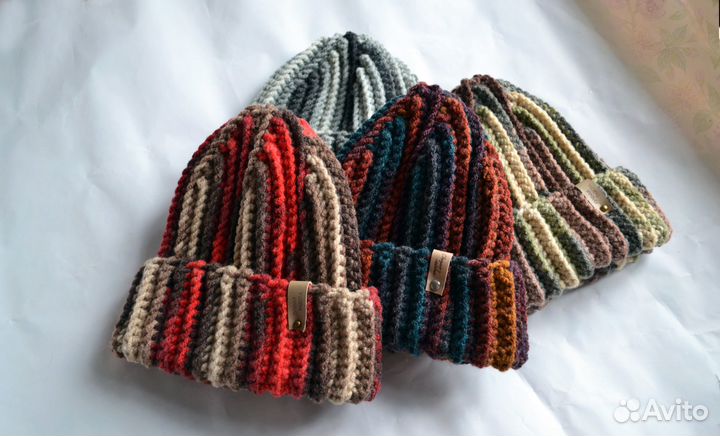 Шапка бини вязаная.Ручной работы