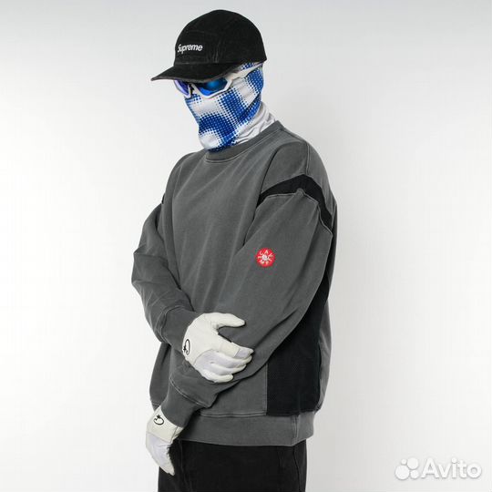 Свитшот cavempt серый с перфорацией