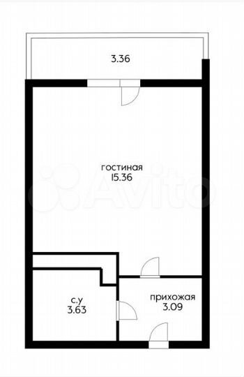 Квартира-студия, 23,8 м², 7/9 эт.