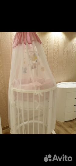 Кроватка/маятник/матрасы ComfortBaby 7в1 белая бук