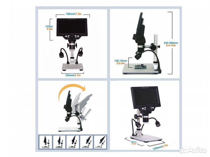 Цифровой микроскоп G1200 G1600 12 Мp