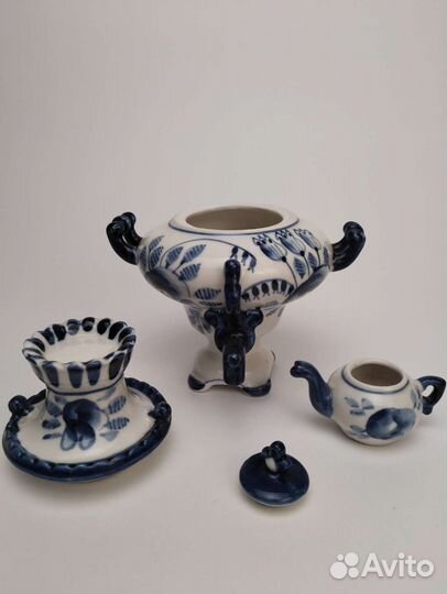 Самовар фарфор гжель СССР