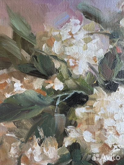 Картина маслом Гортензии