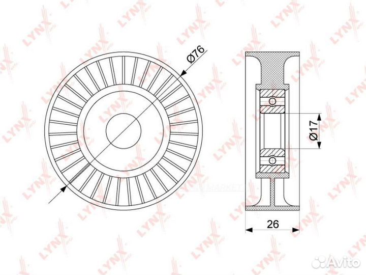 Lynxauto PB-5235 Ролик натяжной приводного ремня