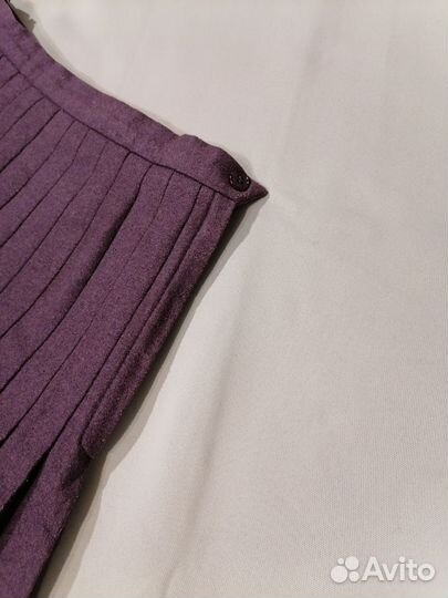 Винтаж Шерстяная юбка в складку Англия миди шерсть