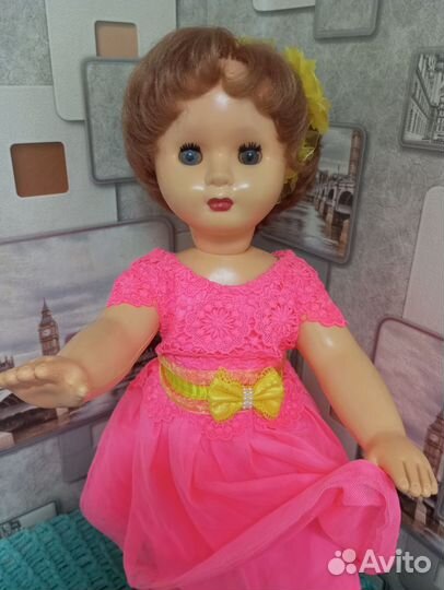 Кукла СССР ранняя, Оля 60 см, Минской фабрики Мир