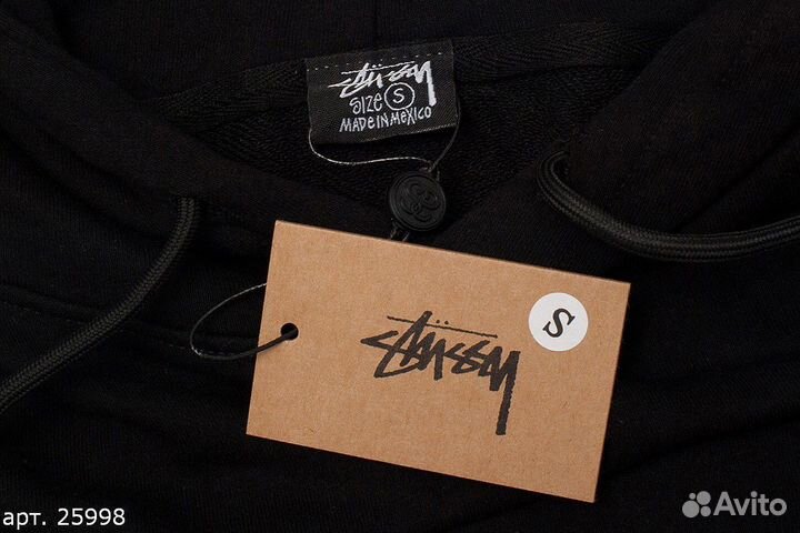 Худи Stussy flame Черное