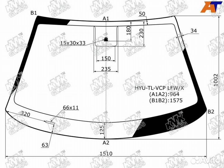 Стекло лобовое hyundai tucson 15-21 KMK glass hynt0217