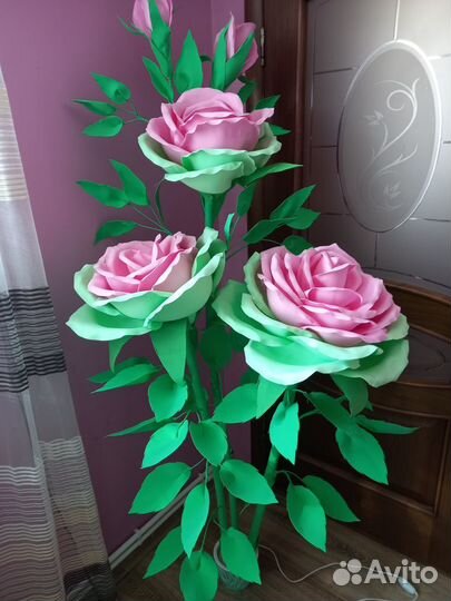 Роза, цветы, светильники, подарок на выпускной