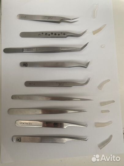 Пинцеты для наращивания и ламинирования ресниц