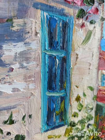 Картина Греция городской пейзаж маслом