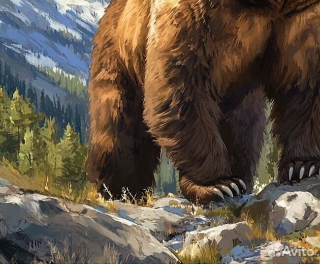 Современная картина Качество Люкс Медведь на горе