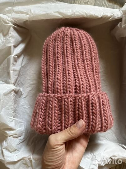 Шапка вязаная бини ручная работа