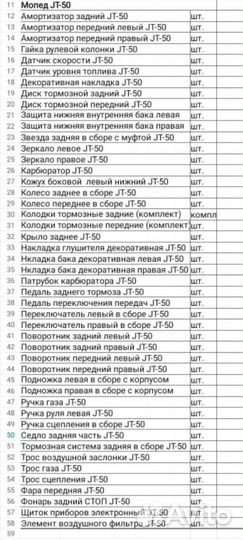 Запчасти на мопед GT50