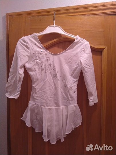 Купальник для гимнастики белый 140