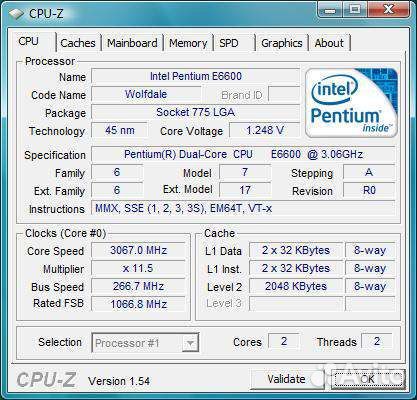 Процессор Intel pentium e6600