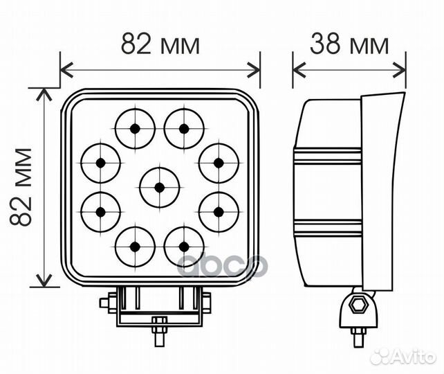 Светодиодная фара вымпел WL-132F ближн. свет, к