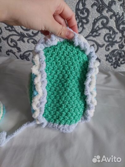 Комплект шапка, шарф, пинетки