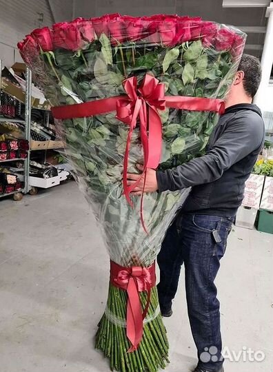 Высокие метровые розы Букеты Доставка