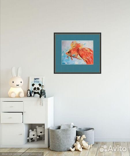 Картина Золотая рыбка 18х24см. Масло