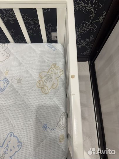 Детская кроватка happy baby с матрасом