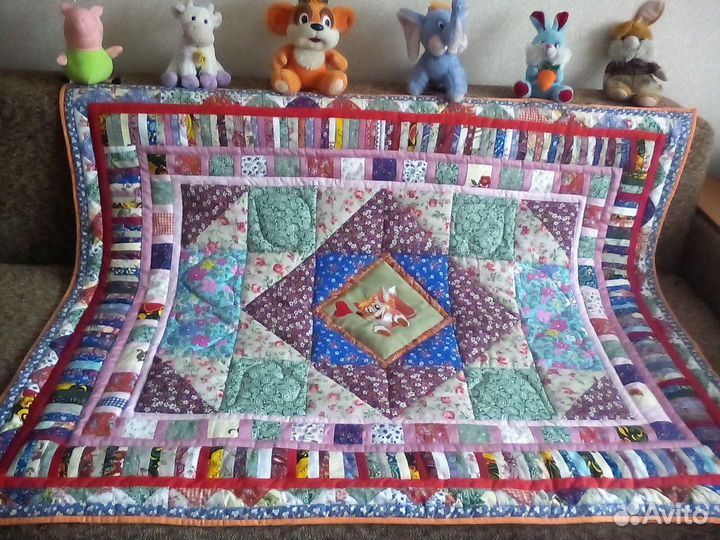 Покрывало пэчворк, домотканые половички