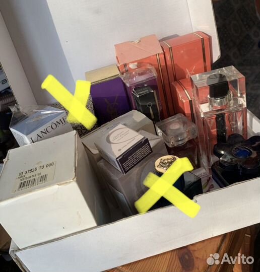 Коробки и флаконы от духов, духи