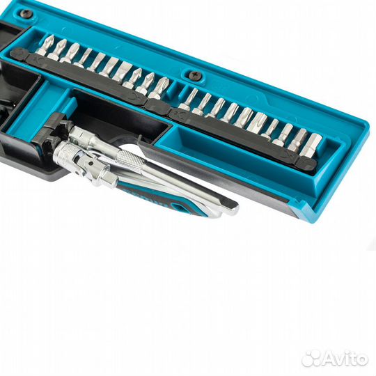 Набор торцевых головок, трещотка 120 зубьев, 36 пр