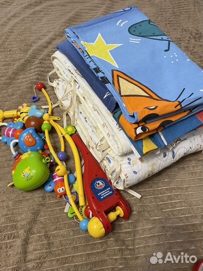 Развивающий коврик, детские игрушки 0+, бортик