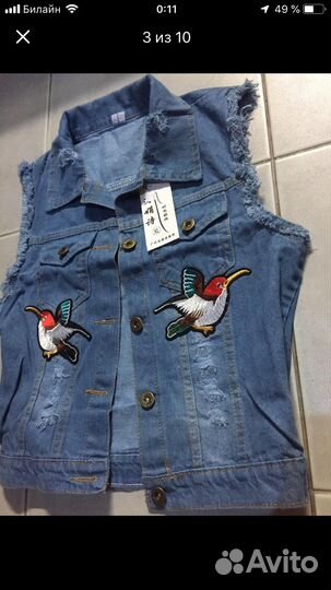 Новая джинсовая жилетка,44-46