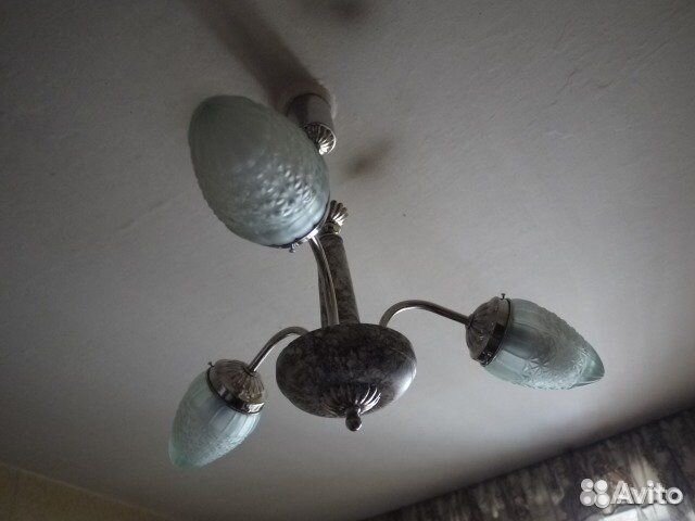 Винтажная люстра СССР Мрамор Шишка