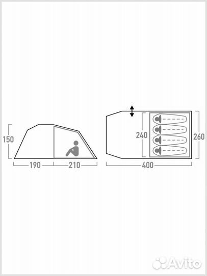Палатка 4-местная Outventure Ottawa 4