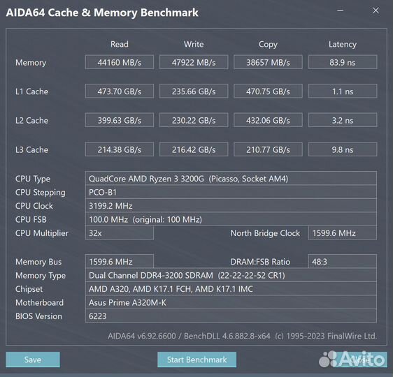 Комплект Asus Prime A320M-K+R3 3200G+16 Гб