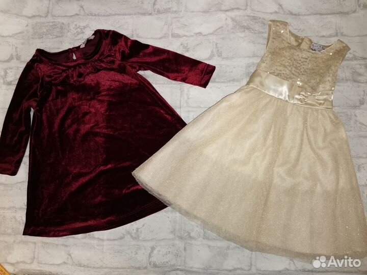 Два праздничных платья на девочку 86/ 92