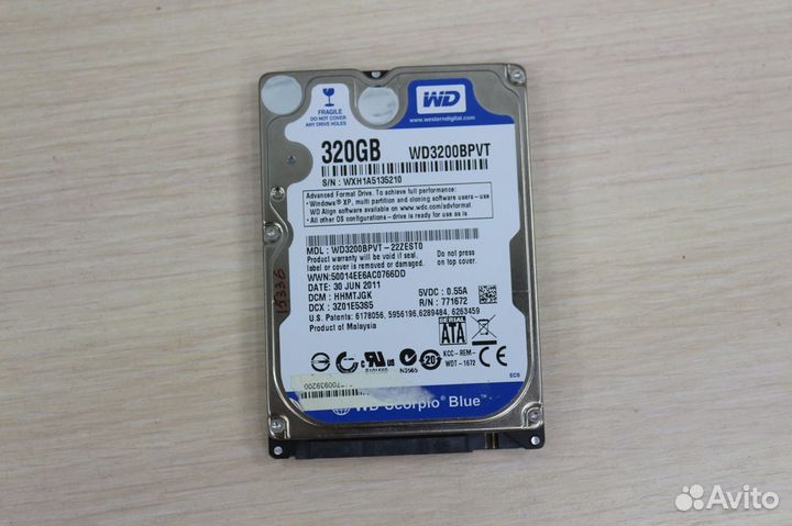 Жесткий диск для ноутбука WD Blue 320Gb 15336ч