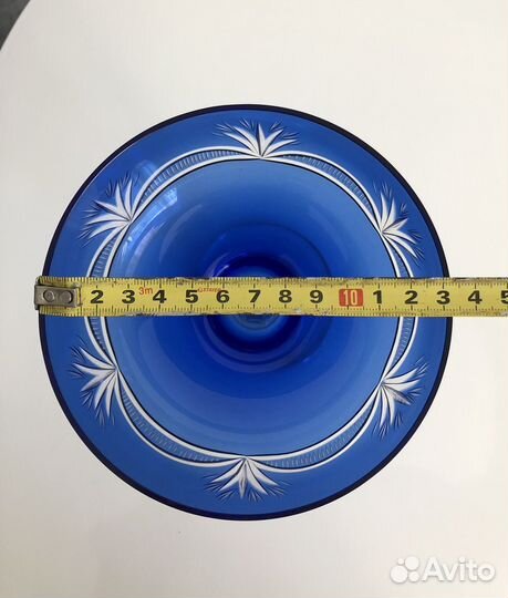 Ваза на ножке цветное стекло