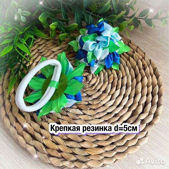 Набор бантиков в голубом цвете