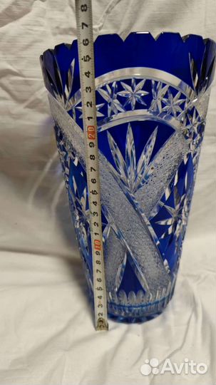 Ваза для цветов цветной хрусталь гдр