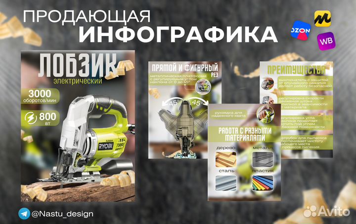 Инфографика для маркетплейсов / дизайн карточек