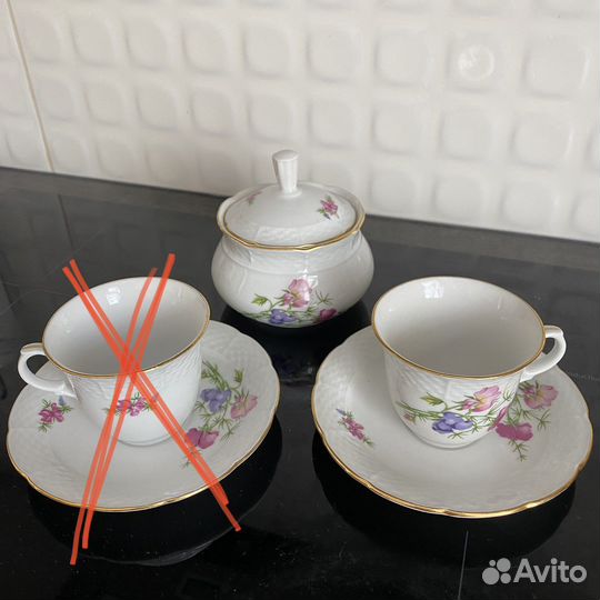 Кофейная пара, сахарница Thun (Чехословакия)