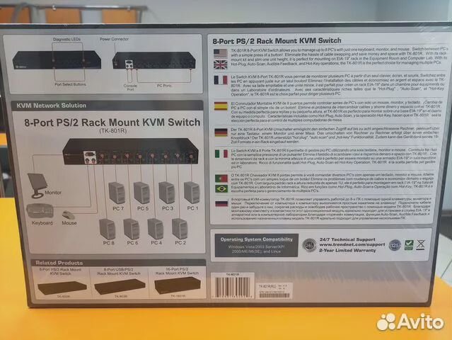 Переключатель KVM trendnet TK-801R, новый