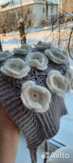 Шапка чепчик женская, кроше