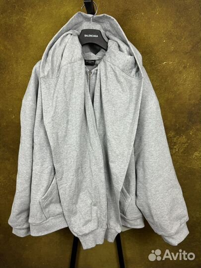 Balenciaga Incognito Unity Zip-Up Hoodie Grey