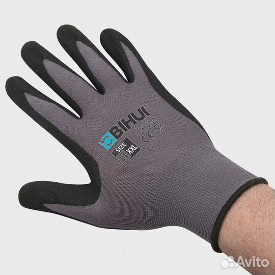 Перчатки строительные латексное покрытие bihui tgd